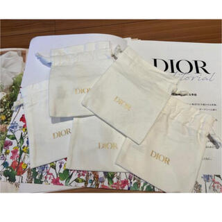 Christian Dior - Dior ミニ巾着 5枚　セット白　布　非売品　ノベルティ　