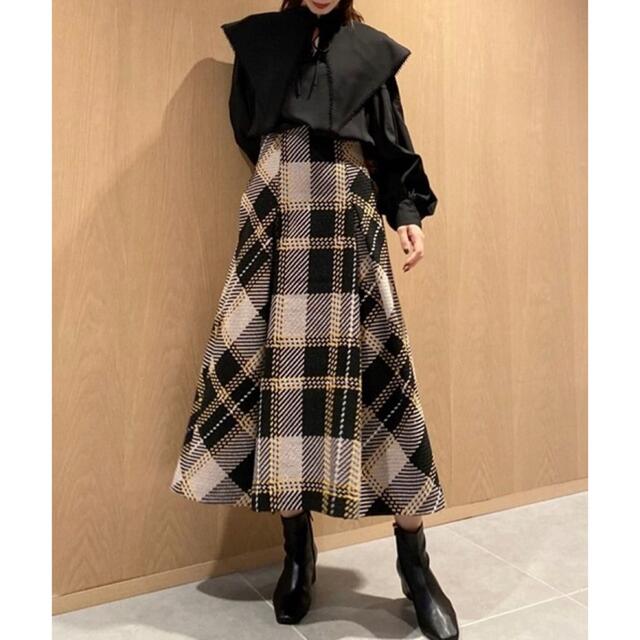 SNIDEL - 【新品・未使用】ロービングチェックフレアスカート BEGの