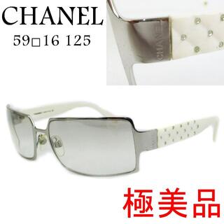 CHANEL - シャネル 極美品 59□16 CC ラインストーン セルフレーム サングラス