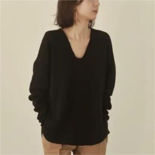 トゥデイフル(TODAYFUL)のlouren over waffle pullover (black)(ニット/セーター)