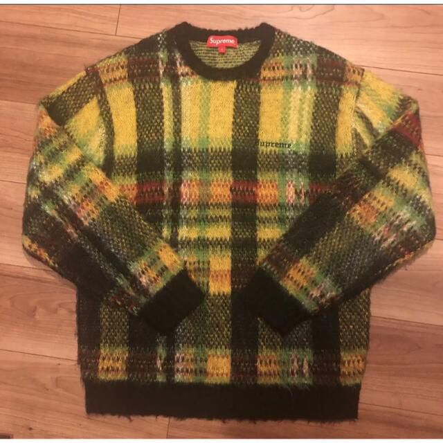 supreme  brushed plaid sweater Sサイズ