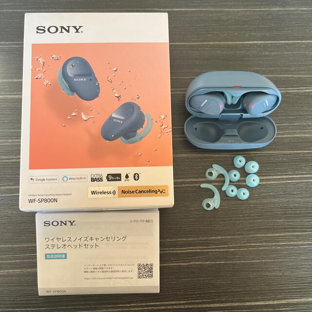 SONY(ソニー)のSONY 完全ワイヤレスイヤホン ブルー WF-SP800N(L) スマホ/家電/カメラのオーディオ機器(ヘッドフォン/イヤフォン)の商品写真