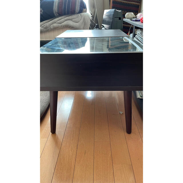 ローテーブル　収納付き　ブラウン インテリア/住まい/日用品の机/テーブル(ローテーブル)の商品写真