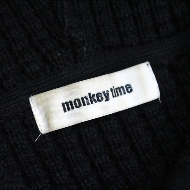 BEAUTY&YOUTH UNITED ARROWS(ビューティアンドユースユナイテッドアローズ)のmonkey time モンキータイム ニットパーカー ワッフルニット ブラック メンズのトップス(ニット/セーター)の商品写真