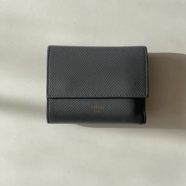 celine - セリーヌ 三つ折り財布 グレー CELINE スモール トリ