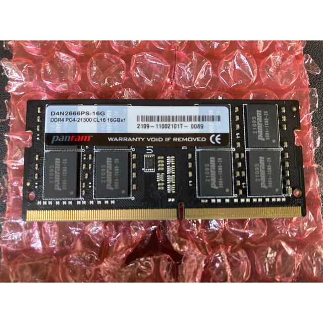 ☆ほぼ新品☆ノートパソコン用メモリ16GB DDR4 PC4-21300CL16の通販 by ...