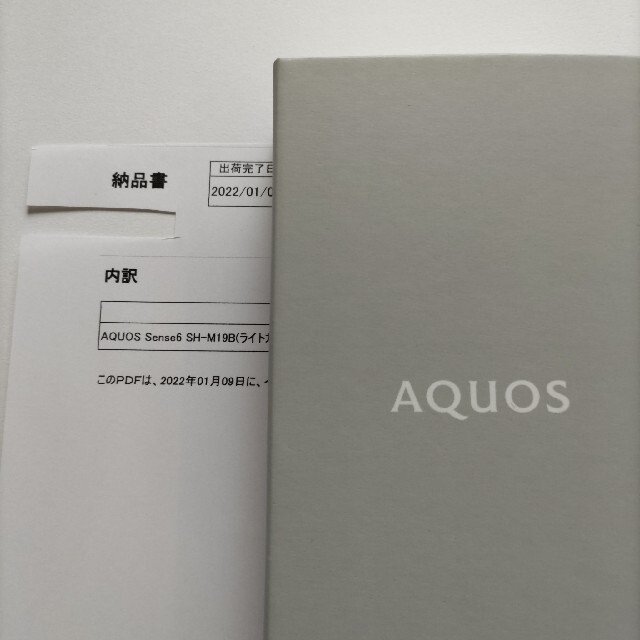 新品 SIMフリー aquos sense6 SH-M19B 6gb,128gb