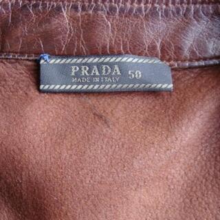 PRADAプラダ◇スナップボタン釦皮革レザードレスシャツジャケット