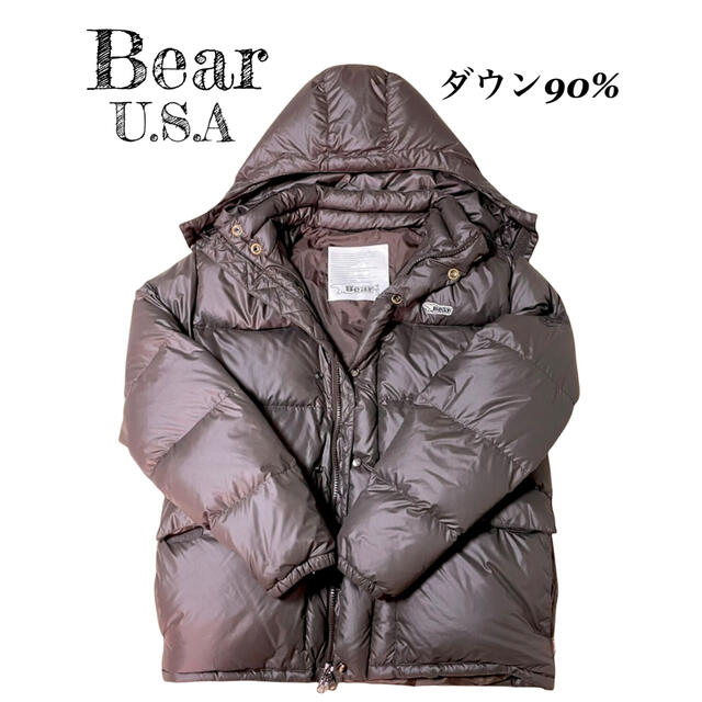 超希少】Bear USA ベアー ダウンジャケット 刺繍ロゴ オレンジ XL