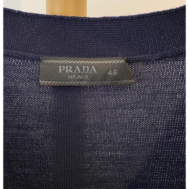 PRADA(プラダ)の付属品付き　プラダ　カーディガン　ネイビー　サイズ46 メンズのトップス(カーディガン)の商品写真