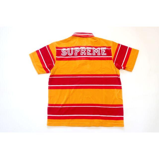 ポロシャツ(L)Supreme Stripe Velour Poloストライプベロアポロ