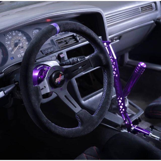 DND　アルカンターラ　パープルステッチ　ステアリング　ディープコーン　USDM 自動車/バイクの自動車(汎用パーツ)の商品写真