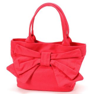 フランシュリッペ(franche lippee)のフランシュリッペ　リボンキャンバスBAG   ピンク　ビックリボン(トートバッグ)