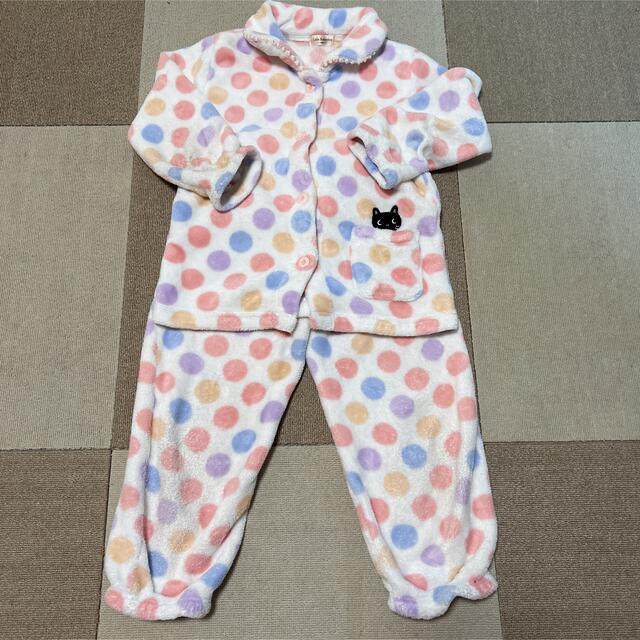 ドット柄モコモコパジャマ130 キッズ/ベビー/マタニティのキッズ服女の子用(90cm~)(パジャマ)の商品写真