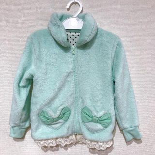 ニシマツヤ(西松屋)の【美品】西松屋 可愛いパーカー グリーン ハートのポケット(ジャケット/上着)