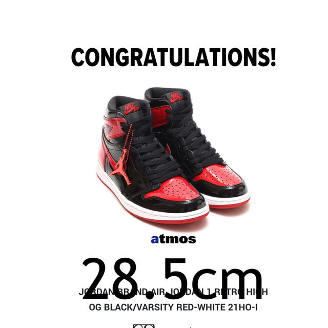 新品Nike Air Jordan 1 High OG "Patent Bred