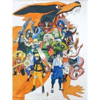 シュウエイシャ(集英社)の【美品】忍集合ビジュアル B2タペストリー 岸本斉史 NARUTO-ナルト-展」(イラスト集/原画集)