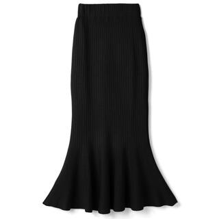 グレイル(GRL)のグレイル　ニットマーメイドスカート　黒　ブラック　GRL Sサイズ(ロングスカート)