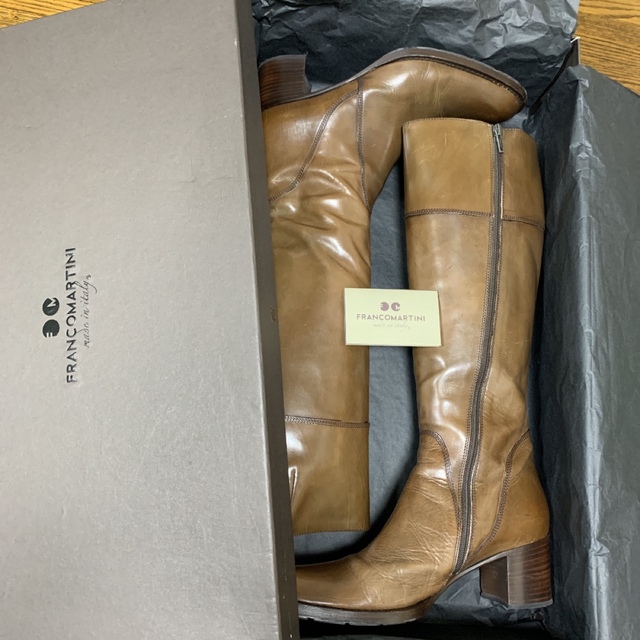 Franco Martini ロングブーツ 茶 サイズ37.5 イタリア製 - ブーツ