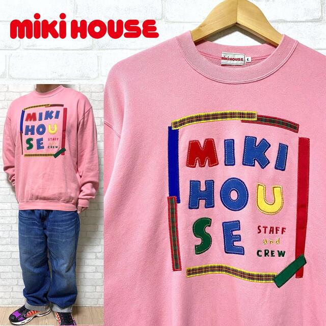 mikihouse(ミキハウス)のMIKIHOUSE ミキハウス 美色 ピンク クルーネックスウェット 刺繍 メンズのトップス(スウェット)の商品写真