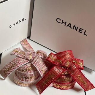 シャネル(CHANEL)のCHANEL ラッピング リボン ピンク&レッド 2m(ラッピング/包装)