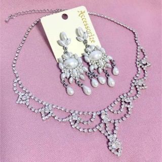 アクセサライズ(Accessorize)のAccessorize パーティー 結婚式 ネックレス&ピアスセット(ネックレス)