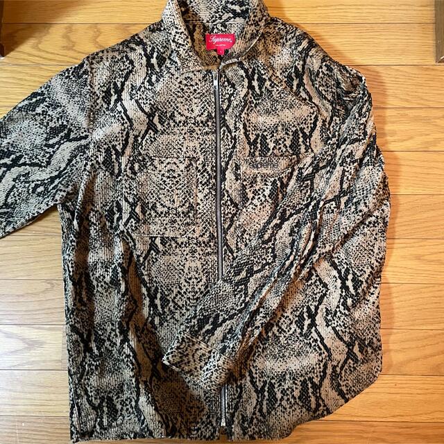 Supreme Snakeskin Corduroy Zip Up Shirt