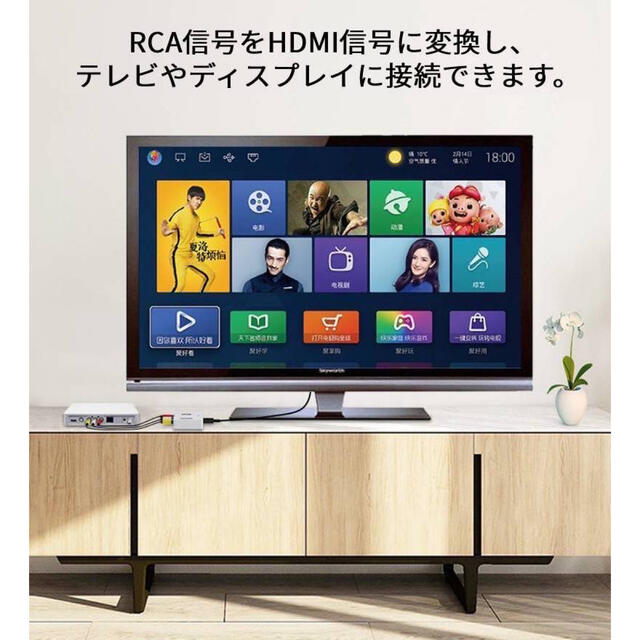 RCA→HDMI変換器 スマホ/家電/カメラのPC/タブレット(PC周辺機器)の商品写真