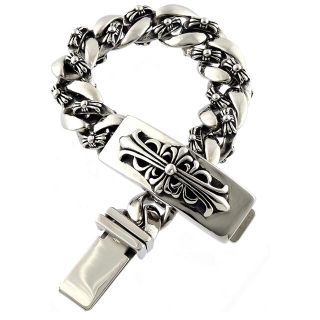 クロムハーツ(Chrome Hearts)のシルバーアクセサリー  ブレスレット クロス 十字架 フローラルクロス 316L(ブレスレット)