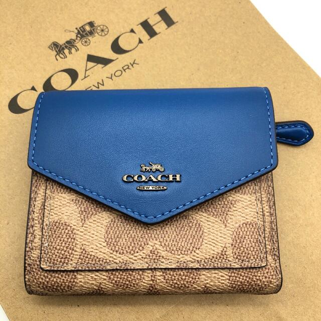 【COACH☆新品】希少！スモール ウォレット！カラーブロック！ダーク デニム！