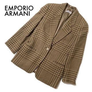 エンポリオアルマーニ(Emporio Armani)のエンポリオアルマーニ テーラードジャケット 40 L チェック柄総柄 古着 秋冬(テーラードジャケット)