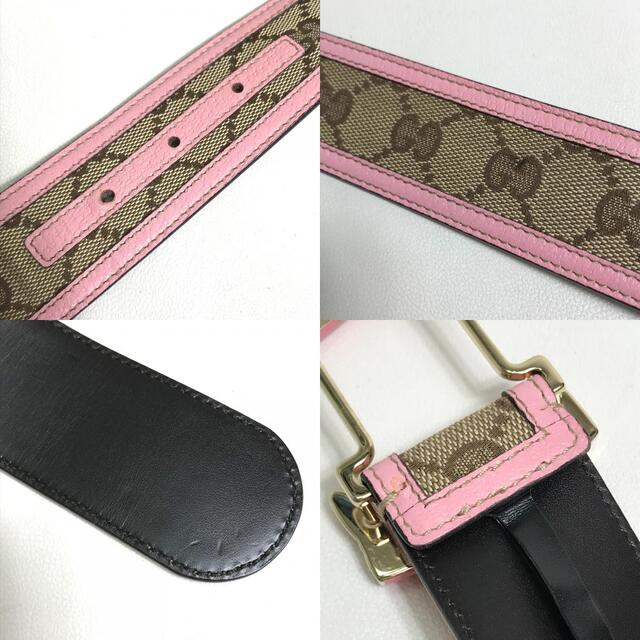 Gucci(グッチ)のグッチ GUCCI GG柄 138455 ブーツモチーフ ベルト レザー ベージュ/ピンク レディースのファッション小物(ベルト)の商品写真