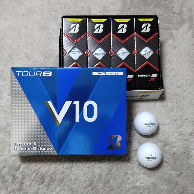 TOUR B V10ゴルフボール /（ホワイト）２ダース＋２球おまけ付き ...