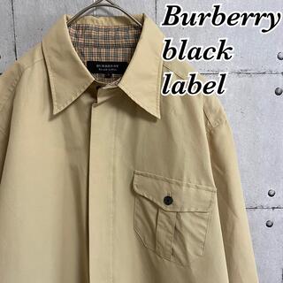 BURBERRY BLACK LABEL - バーバリーブラックレーベル ノバチェック シャツ 比翼 ワークシャツ ベージュ