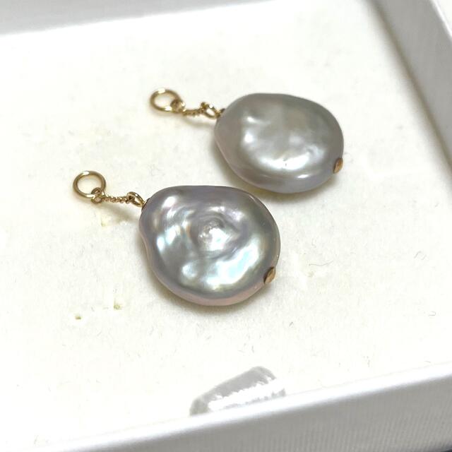 agete(アガット)のagate ピアスチャーム ブルーグレーパール　10k レディースのアクセサリー(ピアス)の商品写真