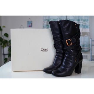 クロエ(Chloe)のChloe クロエ パディントン ミドルブーツ 36 (約23cm) 黒(ブーツ)