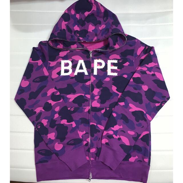 トップスBape パープルカモパーカー Lサイズ スワロフスキー