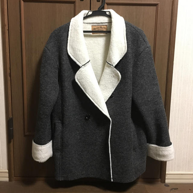 新品 ナノユニバース ビックラベルブークレコート ウール ビッグ ...