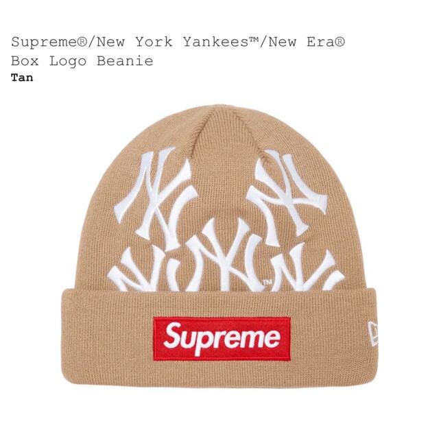 Supreme New Era Box Logo Beanie Tan