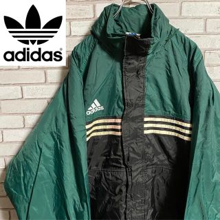 アディダス(adidas)の90s 古着 アディダス 刺繍ロゴ  ナイロンコート ビッグシルエット ゆるだぼ(ブルゾン)