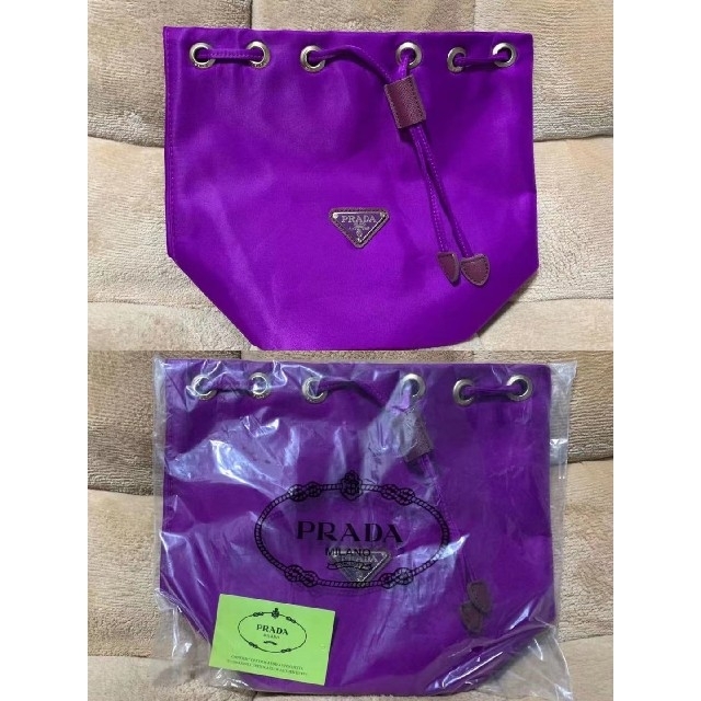 PRADA - ♡PRADA 巾着ポーチ★収納バッグ ギフト品 パープルの通販 by すみれ's shop｜プラダならラクマ