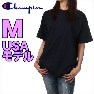 チャンピオン(Champion)の【新品】チャンピオン Tシャツ M 紺 レディース 無地 半袖 CHAMPION(Tシャツ(半袖/袖なし))