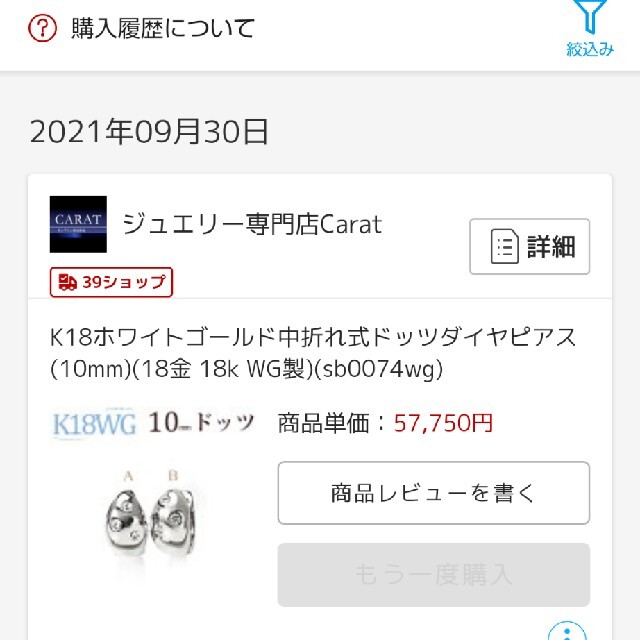 carat  K18WG  10mm ドッツ