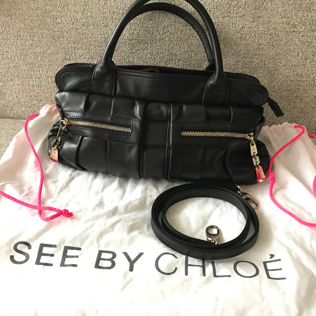 ♡SEE BY CHLOE♡ショルダー付きハンドバッグ♡シーバイクロエ-