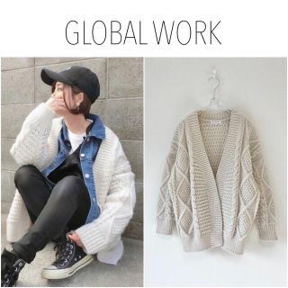 グローバルワーク(GLOBAL WORK)のGLOBAL WORK ローゲージロービングケーブルカーディガン(カーディガン)