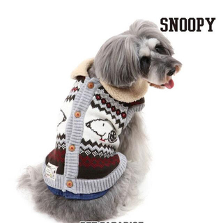 スヌーピー(SNOOPY)のスヌーピー　犬　服　ニット　ドッグウェアー　DSサイズ(ペット服/アクセサリー)