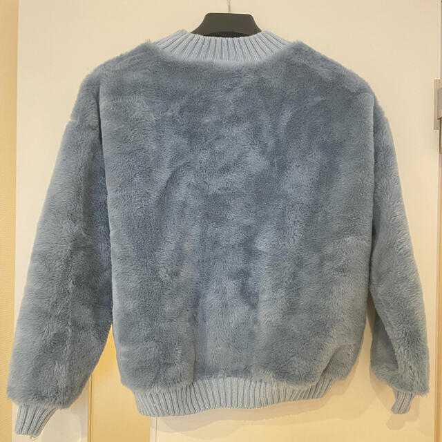 ブルーのシャギーニット セーター レディースのトップス(ニット/セーター)の商品写真