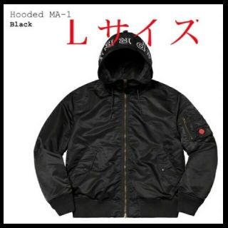 シュプリーム(Supreme)のsupreme Hooded MA-1 ブラック　Lサイズ(ブルゾン)