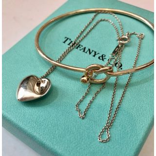 ティファニー(Tiffany & Co.)のティファニー　ラブノット　バングル　ハート　ネックレス　セット　シルバー925(ブレスレット/バングル)