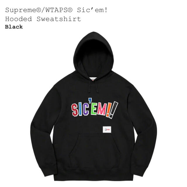 LカラーSupreme WTAPS Sic’em! Hooded【Lサイズ】